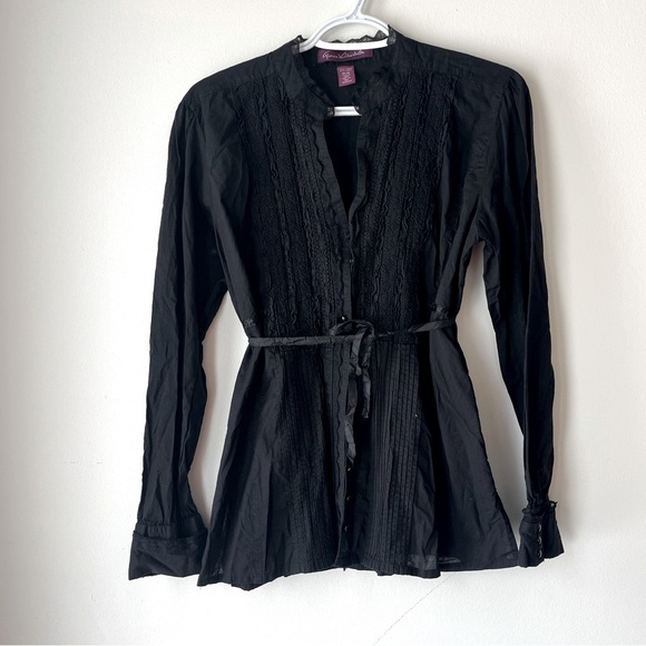Gloria Vanderbilt witchcore gothic long sleeve button down shirt women’s medium - Picture 1 of 12